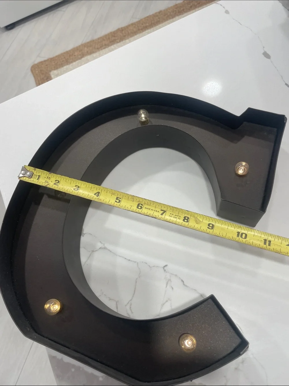 Source Unknown Black Marquee Letter C with Warm LED Bulbs